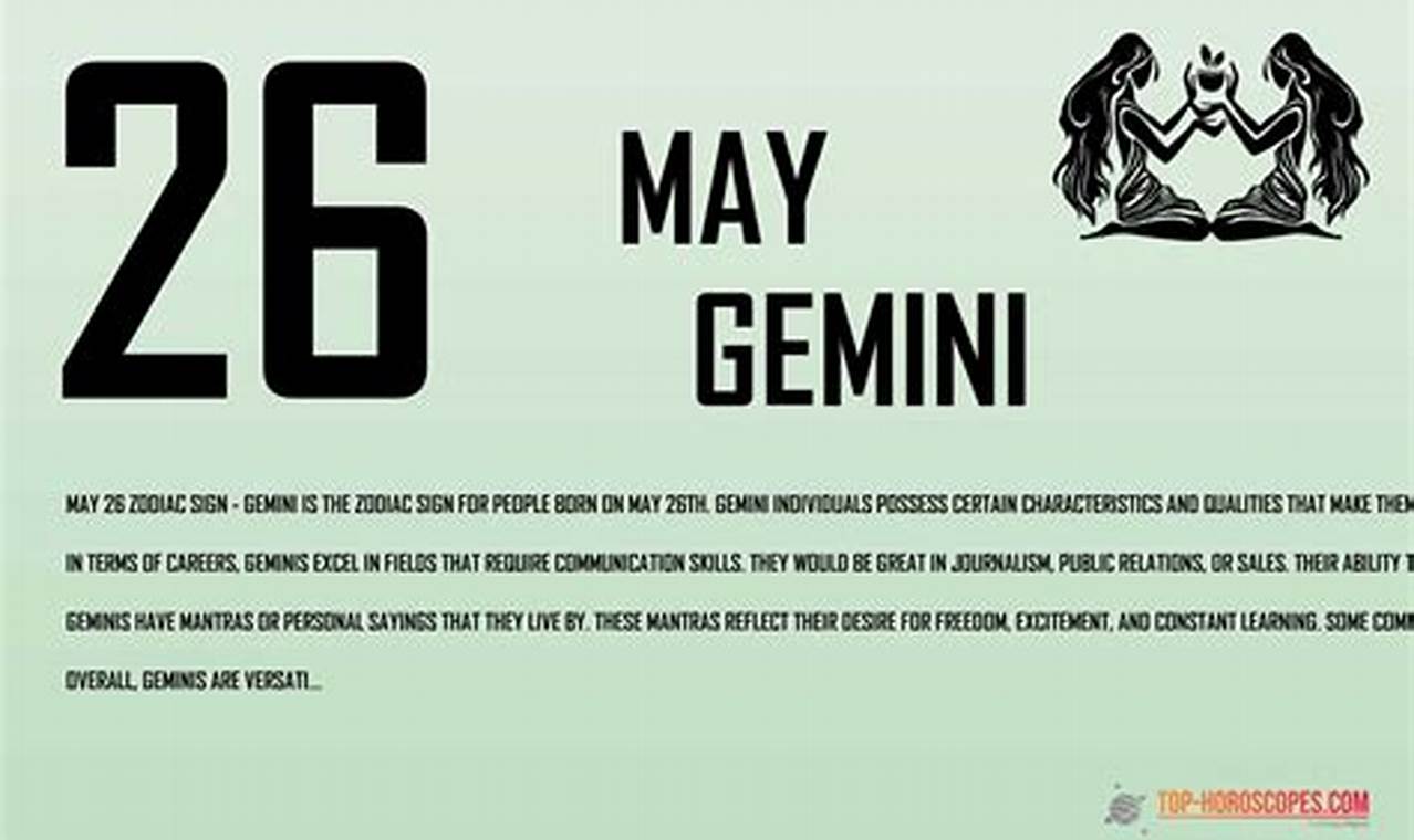 May 26 Zodiac Gemini Personality & Traits